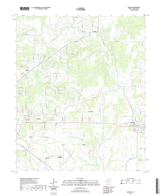 Blossom Texas US Topo Map Image