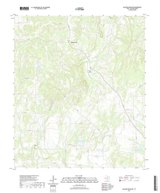 Blucher Mountain Texas US Topo Map Image