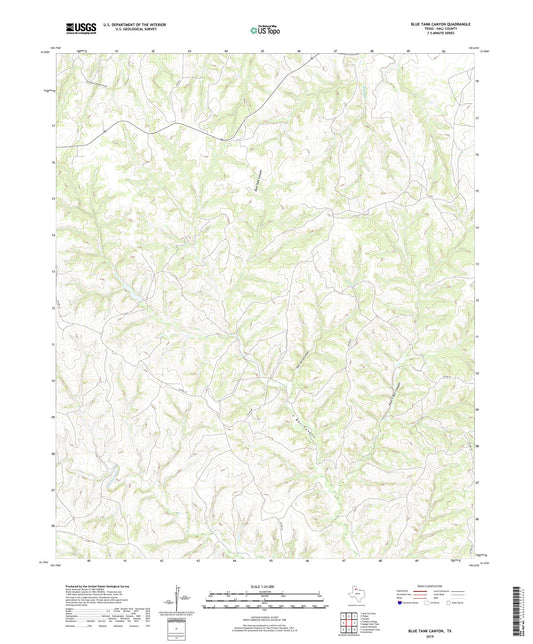 Blue Tank Canyon Texas US Topo Map Image