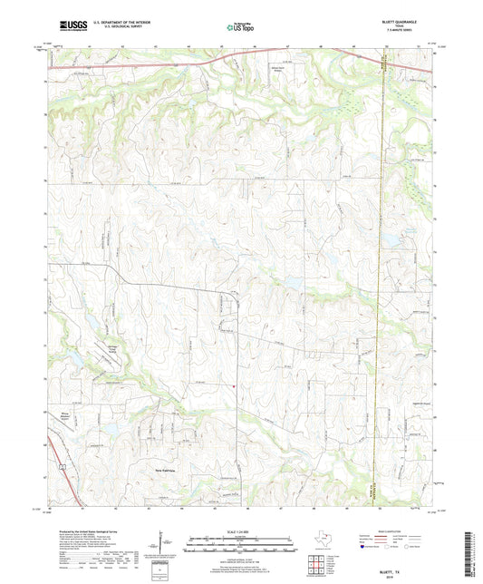 Bluett Texas US Topo Map Image