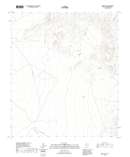 Boggy Draw Texas US Topo Map Image