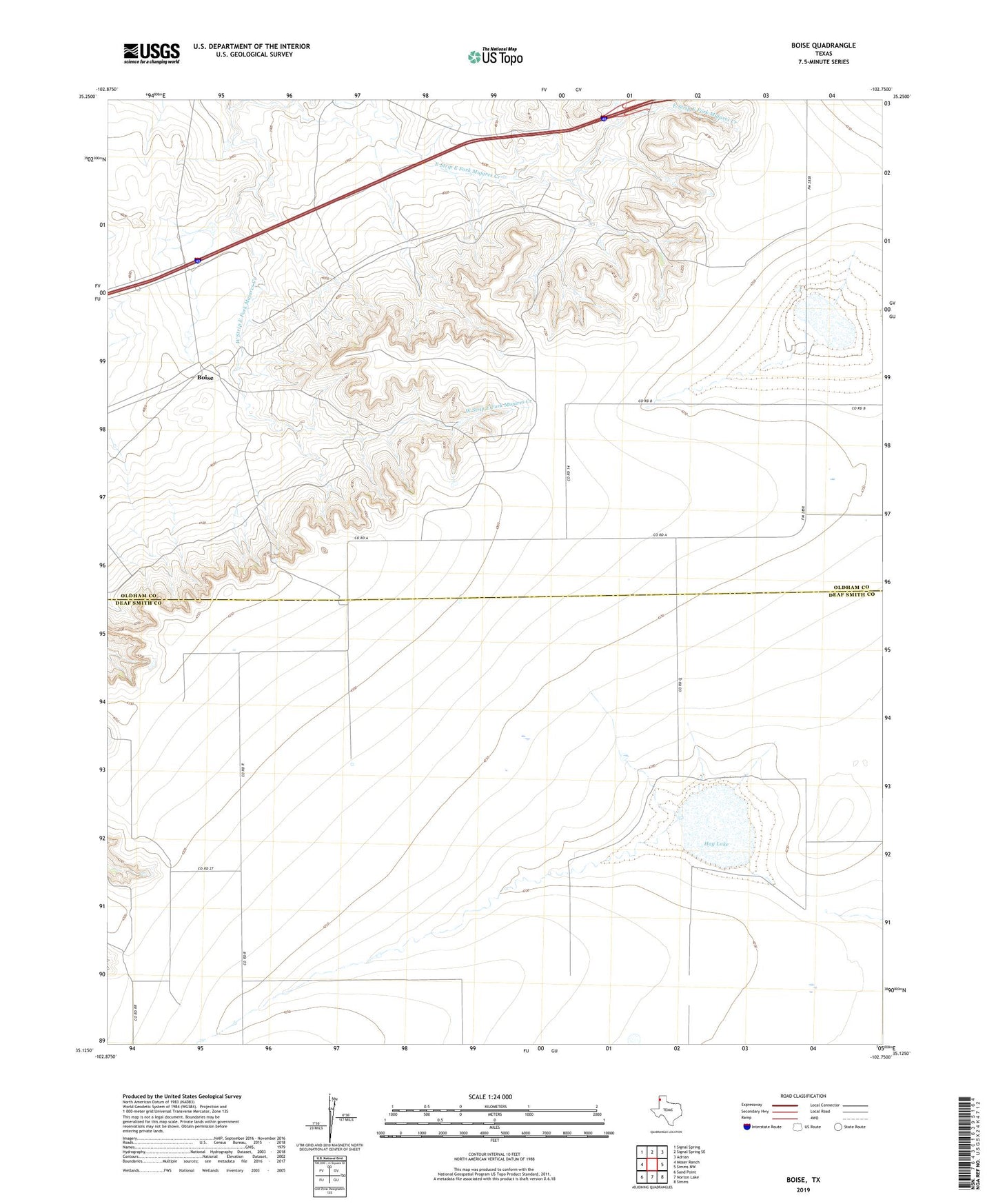 Boise Texas US Topo Map Image