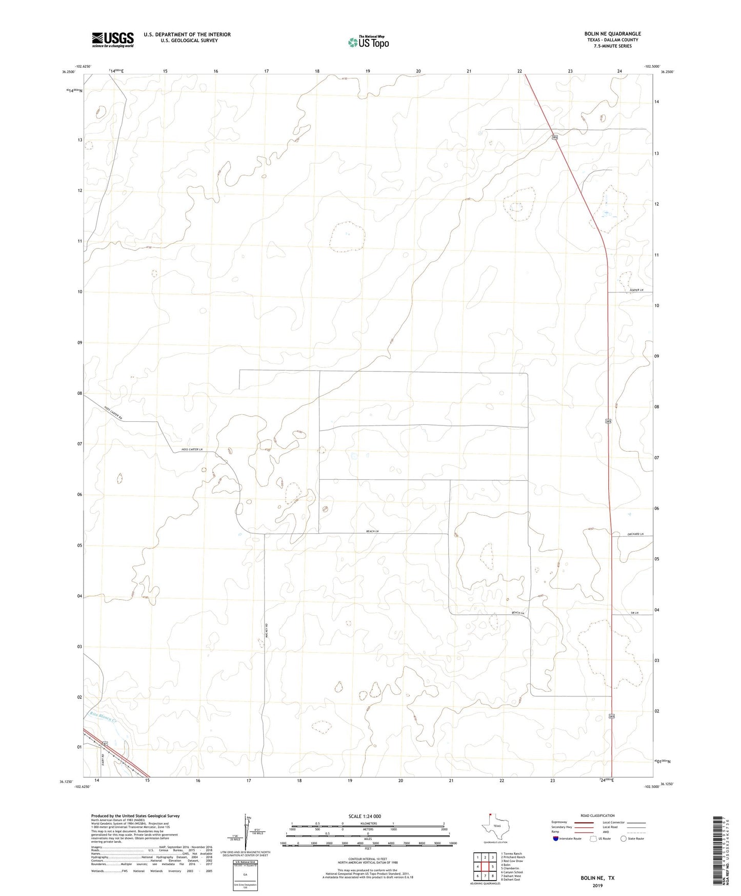 Bolin NE Texas US Topo Map Image