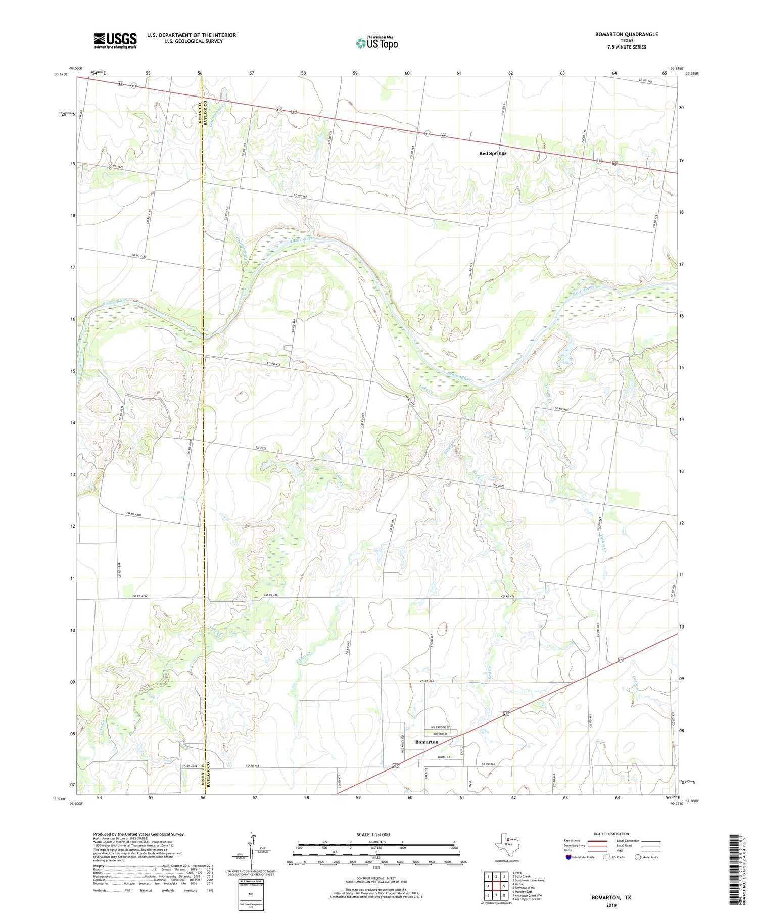 Bomarton Texas US Topo Map Image