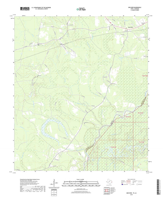 Bon Wier Texas US Topo Map Image