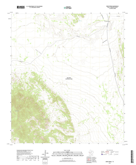 Bone Spring Texas US Topo Map Image
