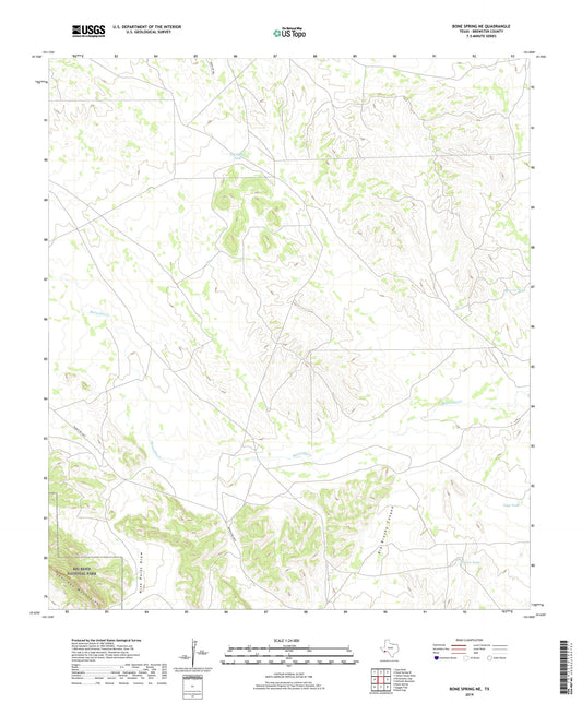 Bone Spring NE Texas US Topo Map Image