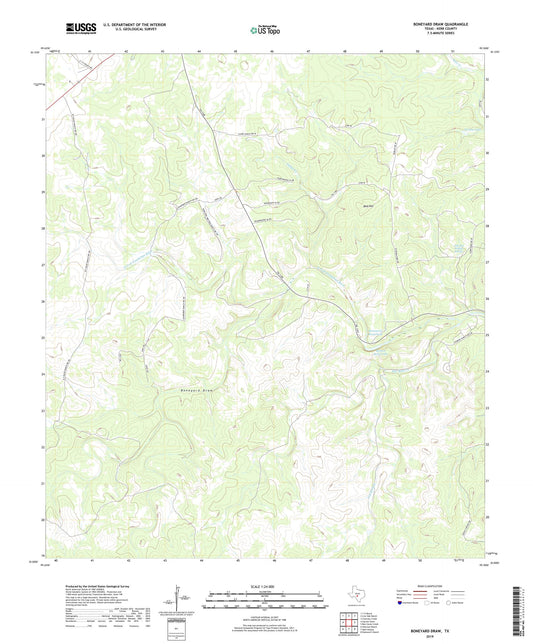 Boneyard Draw Texas US Topo Map Image