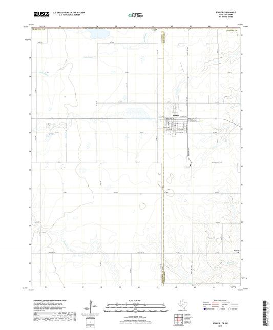 Booker Texas US Topo Map Image
