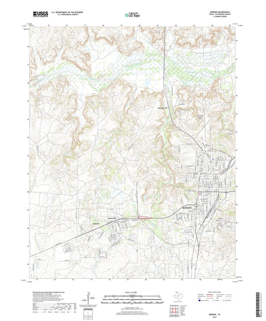 Borger Texas US Topo Map Image