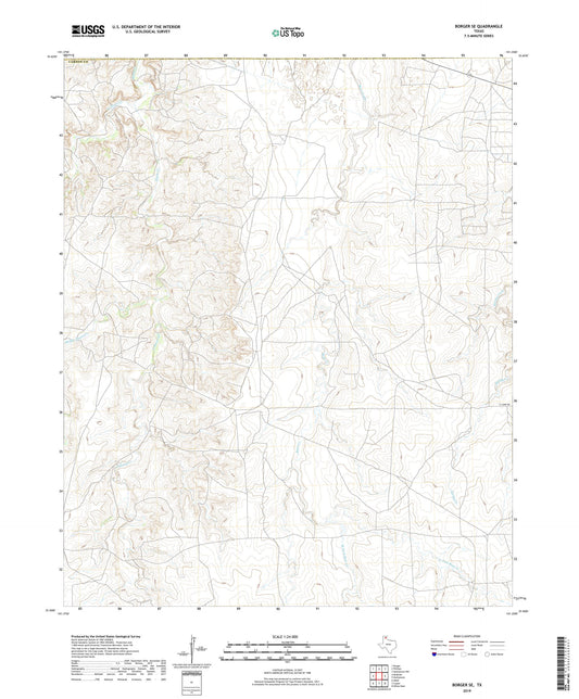 Borger SE Texas US Topo Map Image