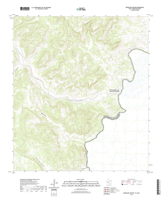 Bourland Canyon Texas US Topo Map Image