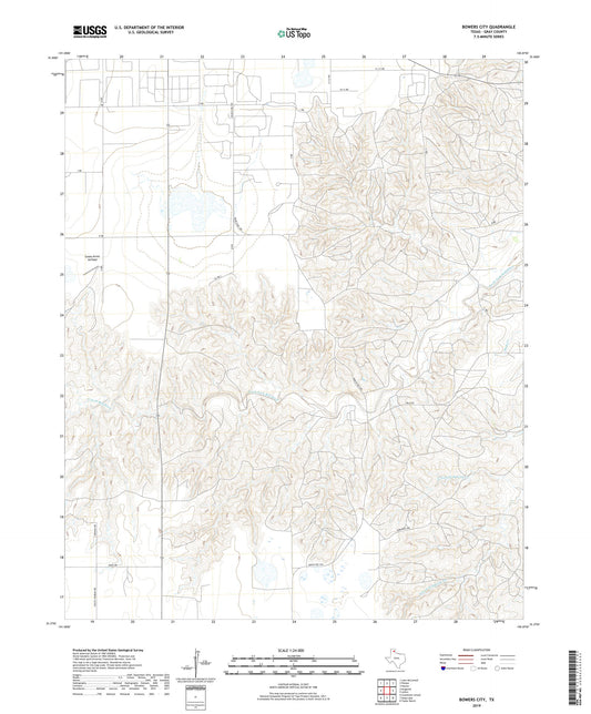 Bowers City Texas US Topo Map Image