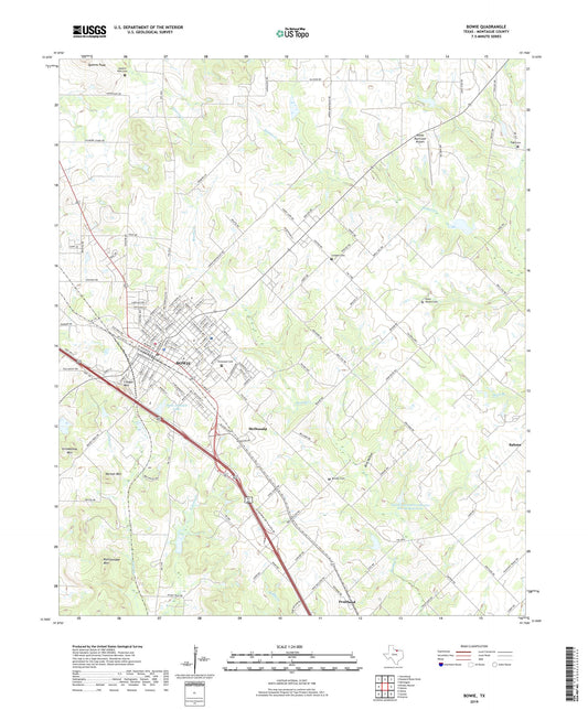 Bowie Texas US Topo Map Image