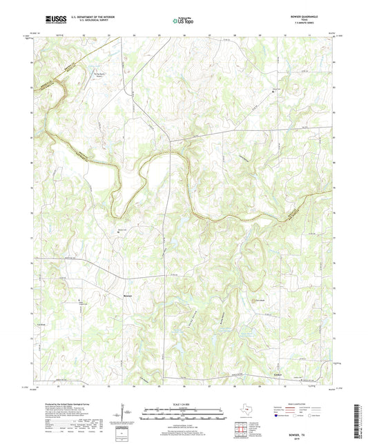 Bowser Texas US Topo Map Image