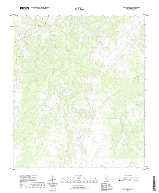 Bradford Creek Texas US Topo Map Image