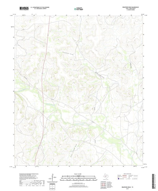 Bradford Draw Texas US Topo Map Image