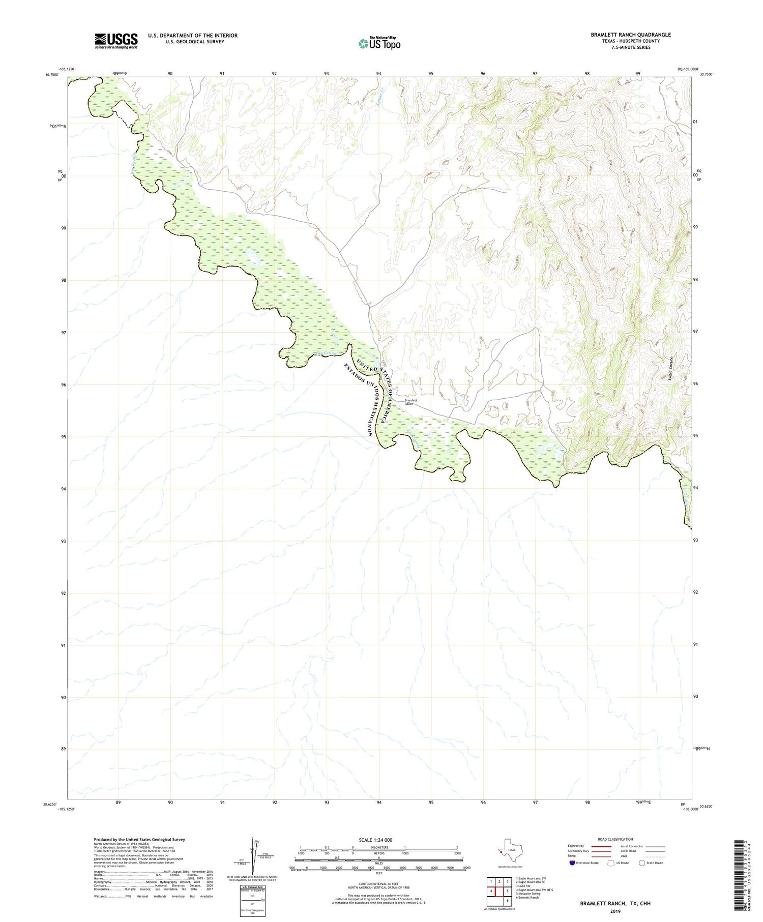 Bramlett Ranch Texas US Topo Map Image