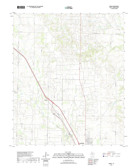 Brand Texas US Topo Map Image