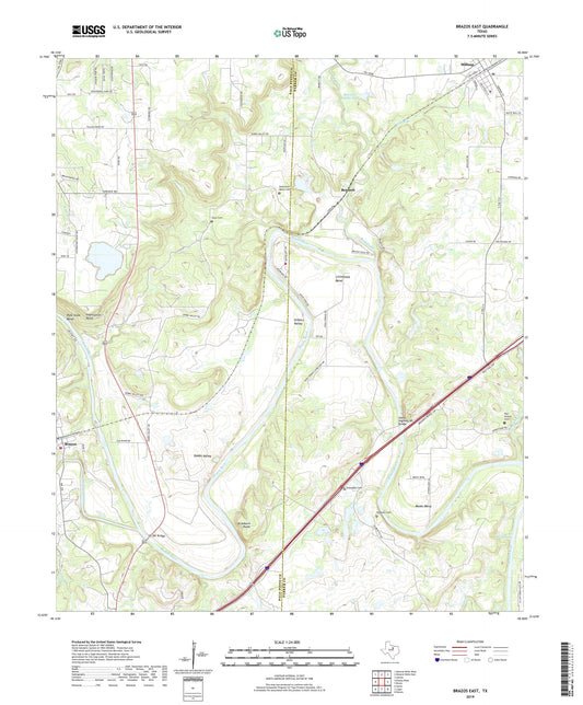 Brazos East Texas US Topo Map Image