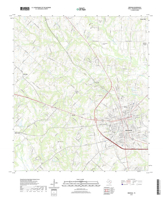 Brenham Texas US Topo Map Image