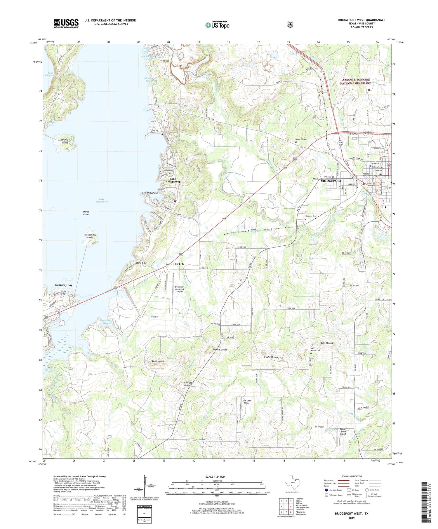 Bridgeport West Texas US Topo Map Image