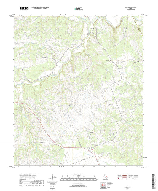 Briggs Texas US Topo Map Image