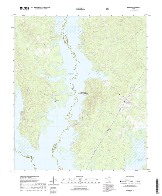 Broaddus Texas US Topo Map Image