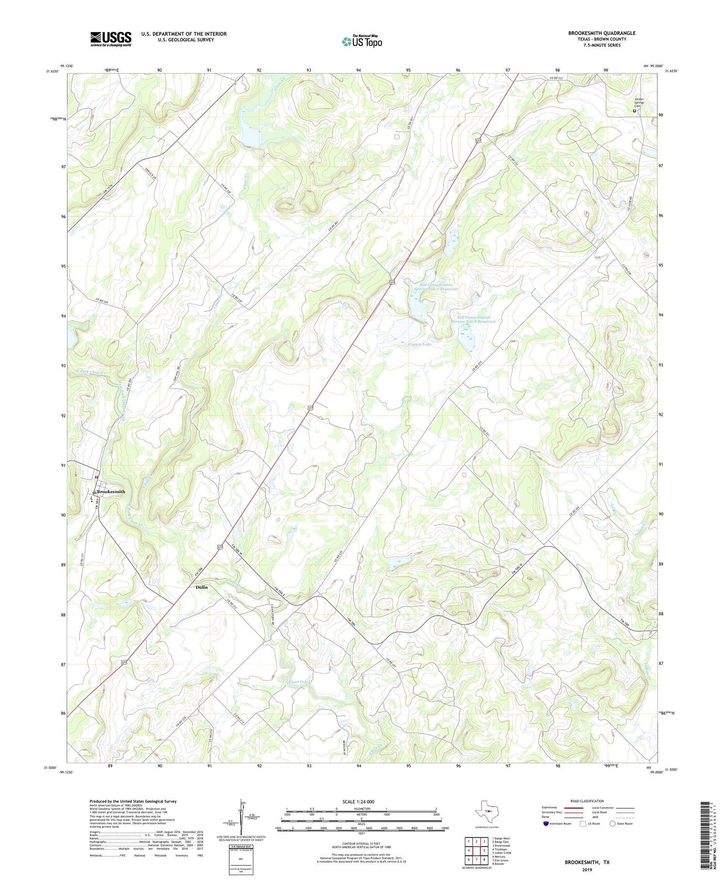 Brookesmith Texas US Topo Map Image