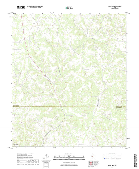 Brushy Draw Texas US Topo Map Image