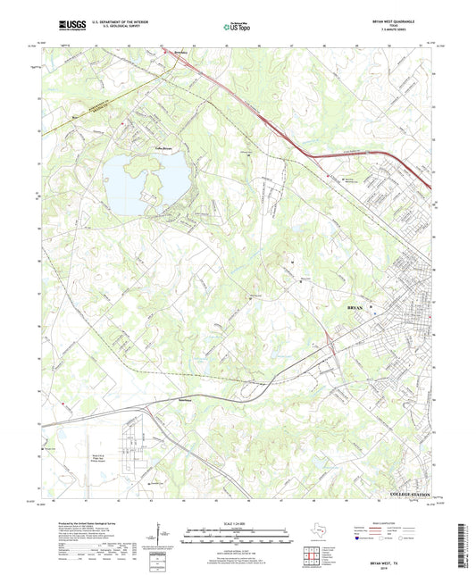 Bryan West Texas US Topo Map Image