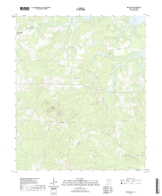 Bryans Mill Texas US Topo Map Image