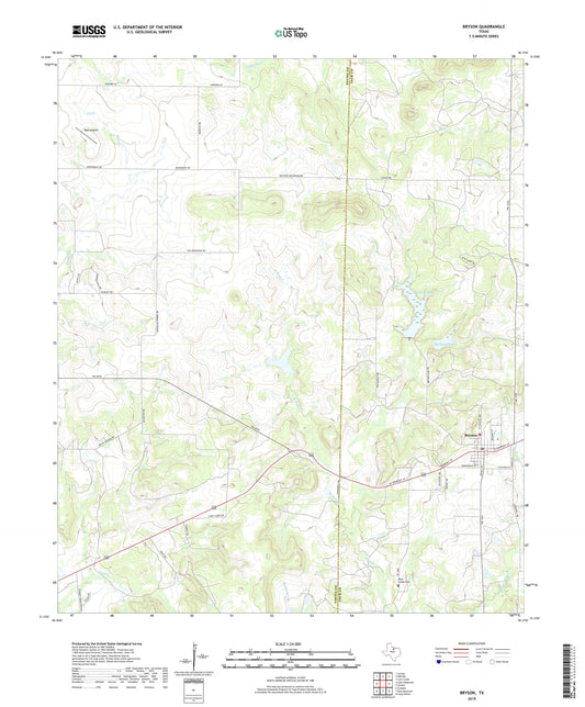 Bryson Texas US Topo Map Image