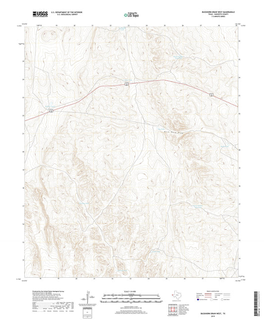 Buckhorn Draw West Texas US Topo Map Image