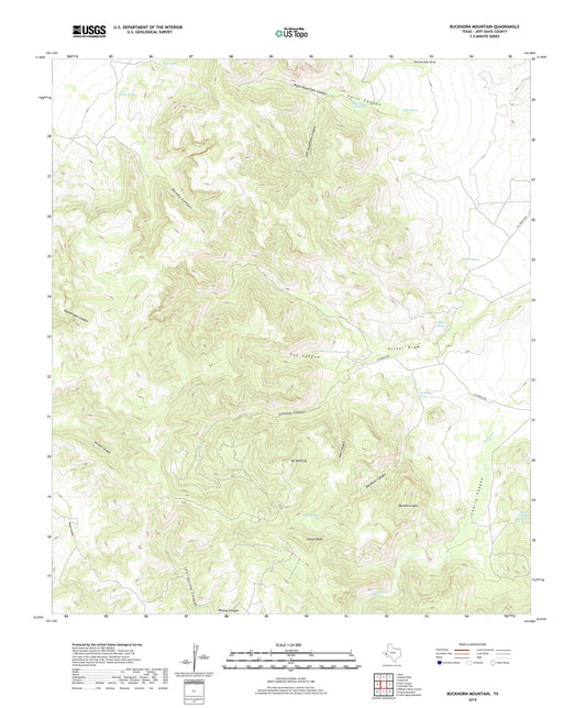 Buckhorn Mountain Texas US Topo Map Image
