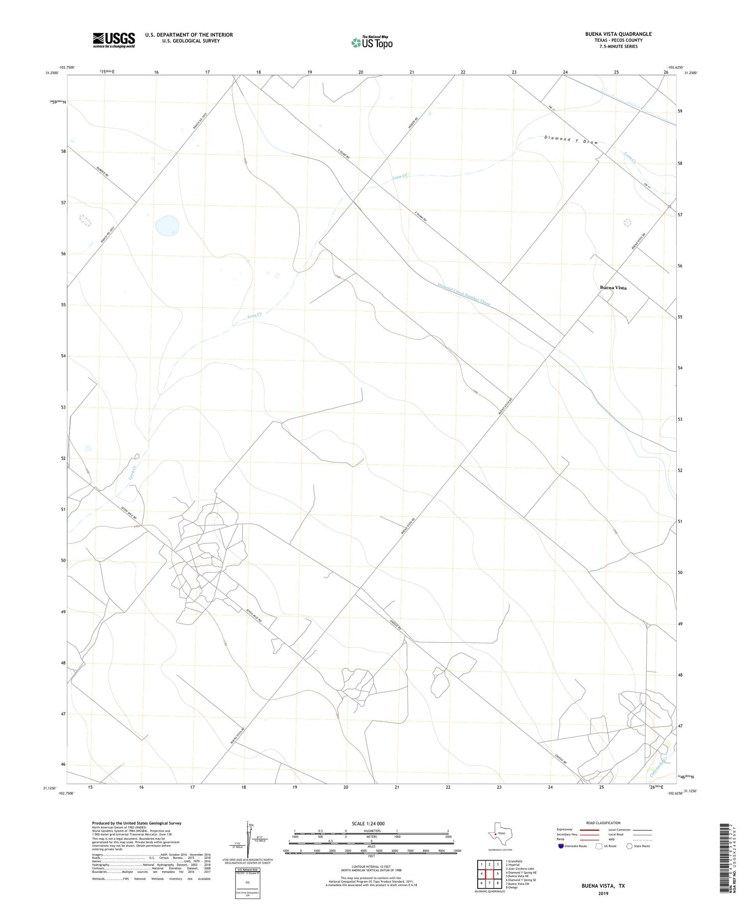 Buena Vista Texas US Topo Map Image