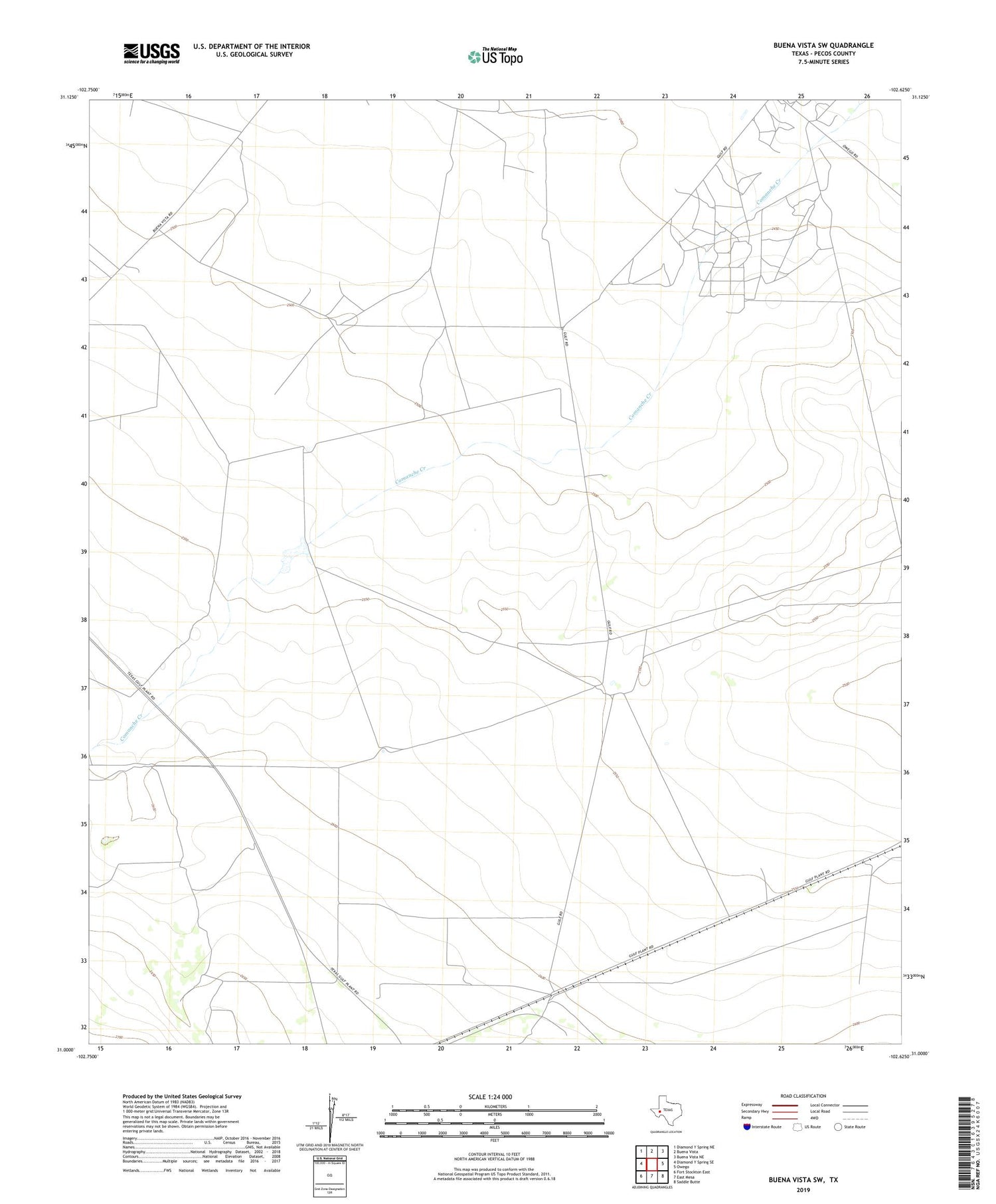Buena Vista SW Texas US Topo Map Image
