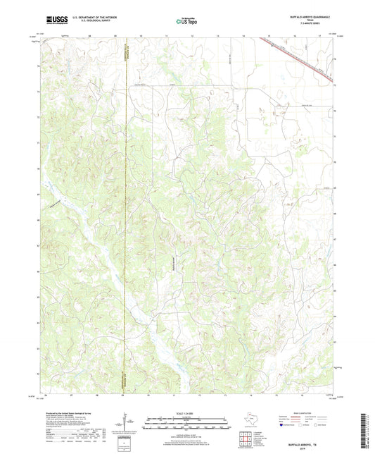 Buffalo Arroyo Texas US Topo Map Image