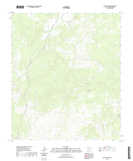 Buffalo Knob Texas US Topo Map Image