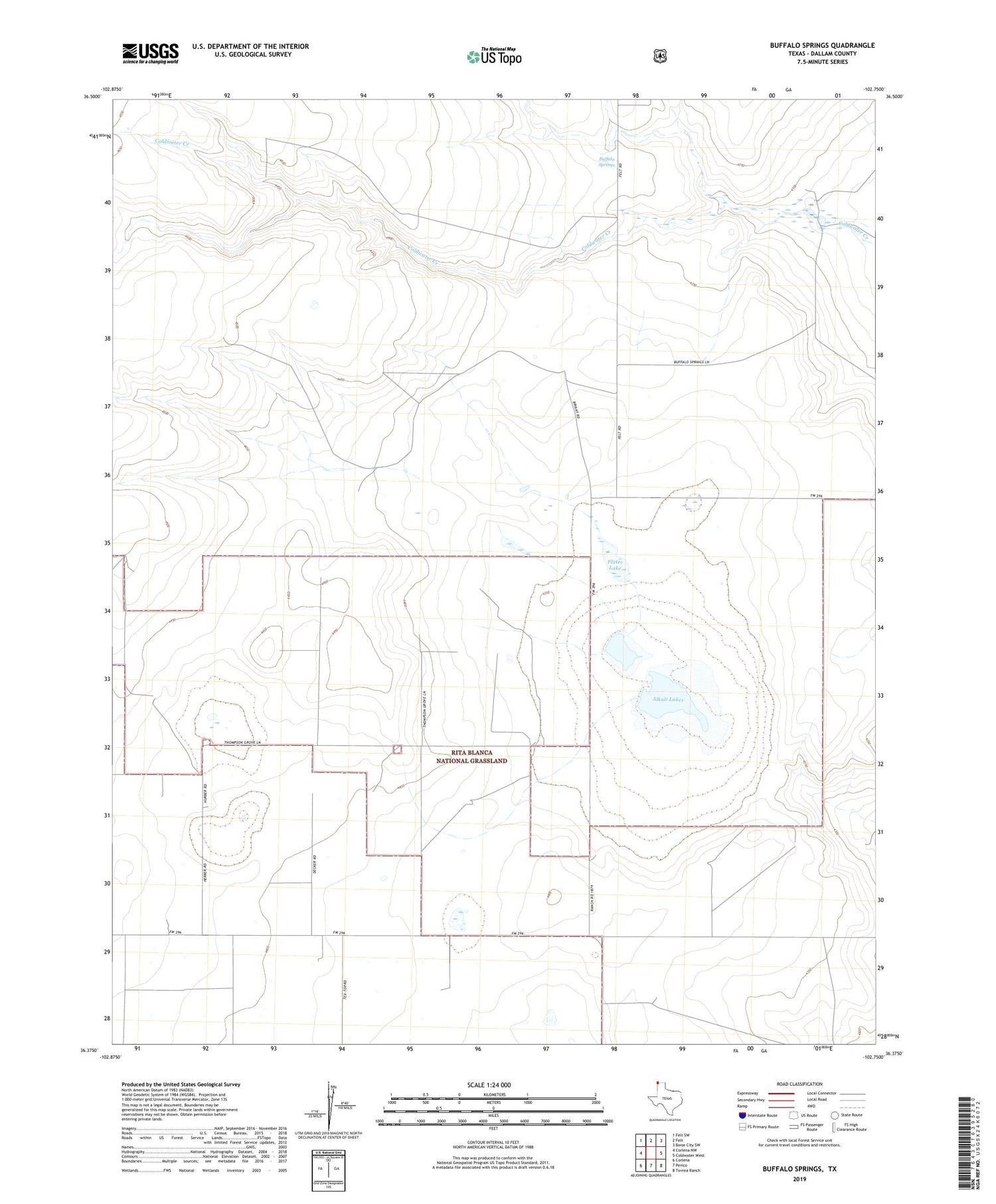 Buffalo Springs Texas US Topo Map Image