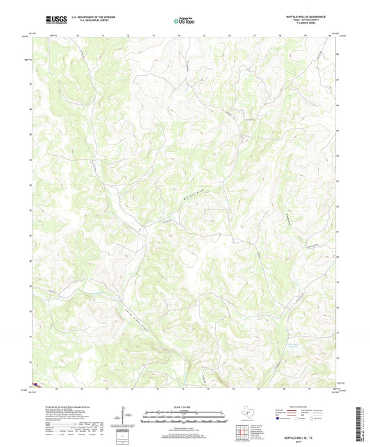 Buffalo Well SE Texas US Topo Map Image