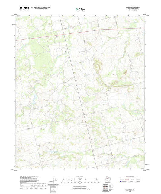 Bull Creek Texas US Topo Map Image