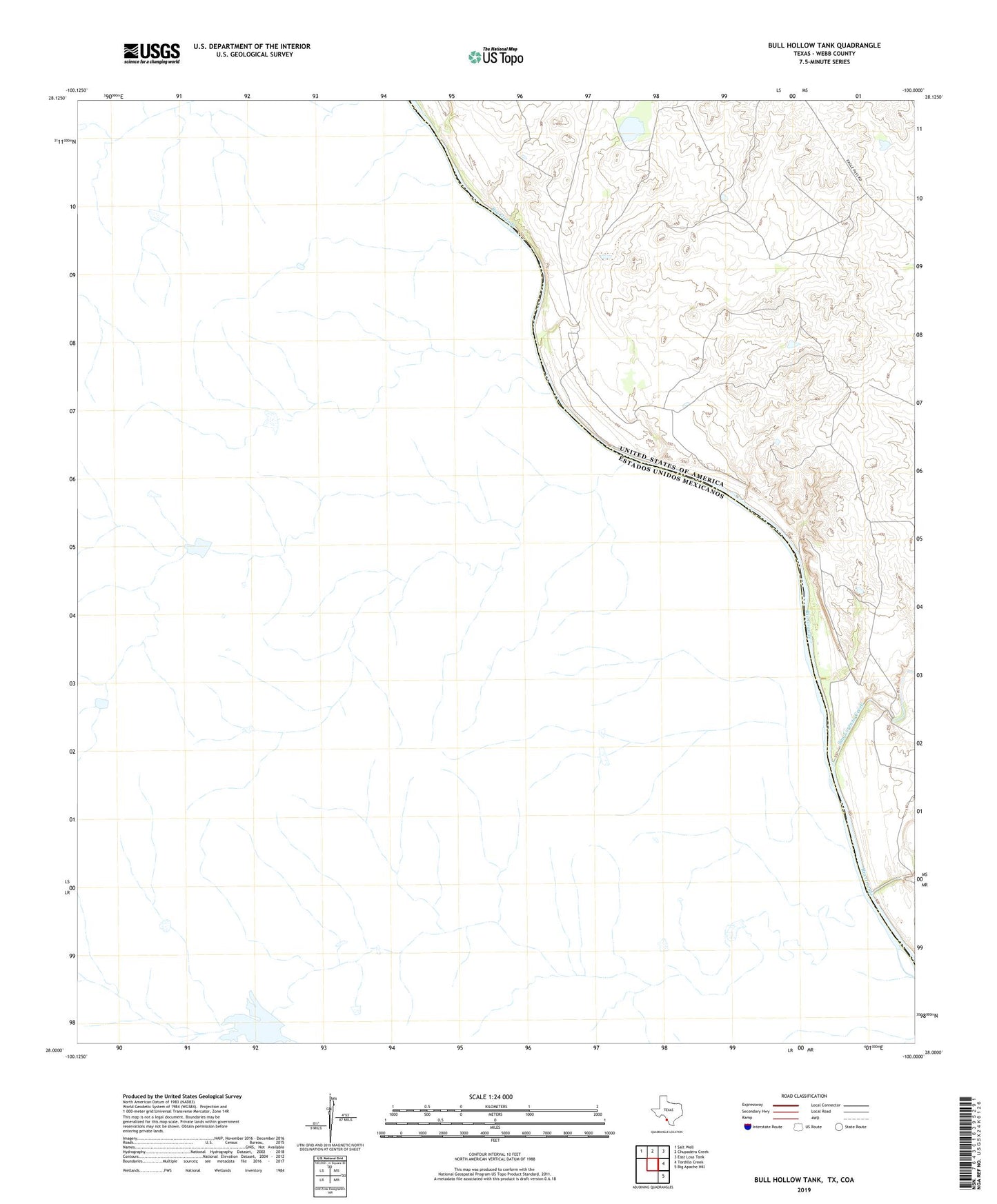 Bull Hollow Tank Texas US Topo Map Image