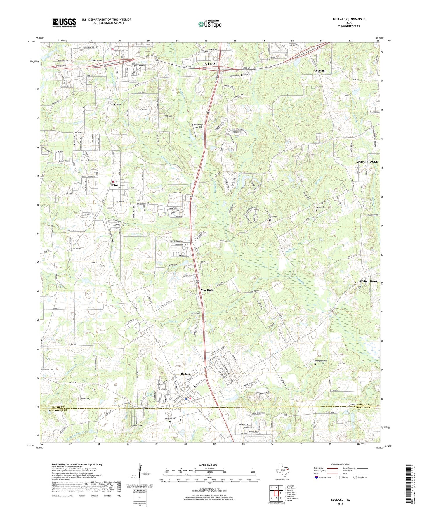 Bullard Texas US Topo Map Image