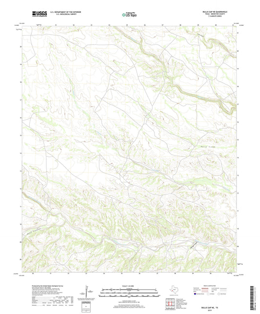 Bullis Gap NE Texas US Topo Map Image