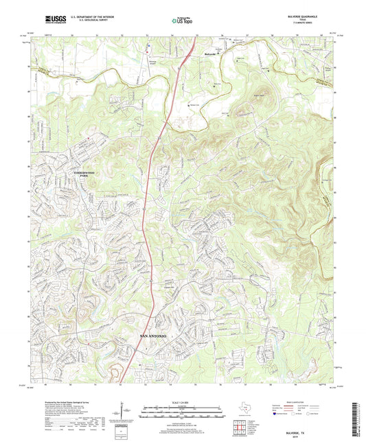Bulverde Texas US Topo Map Image