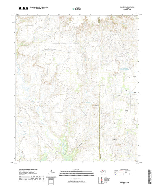 Bunker Hill Texas US Topo Map Image