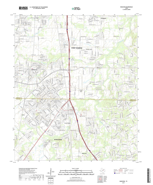 Burleson Texas US Topo Map Image