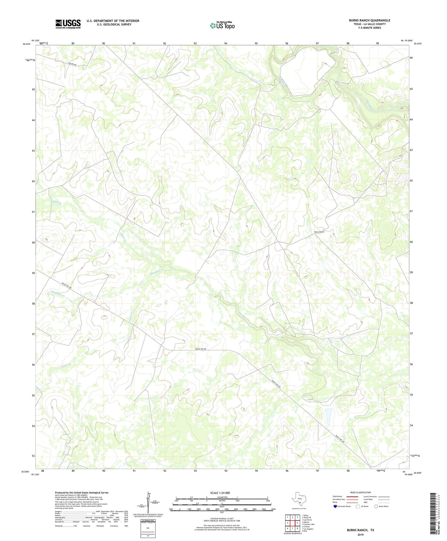 Burns Ranch Texas US Topo Map Image