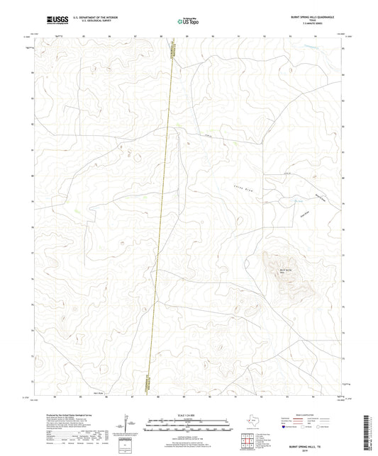 Burnt Spring Hills Texas US Topo Map Image